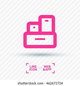 a boxes set line vector icon for websites and apps mobile minimalistic flat design