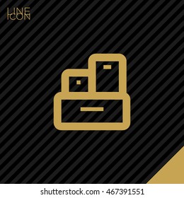 a boxes set line vector icon for websites and apps mobile minimalistic flat design