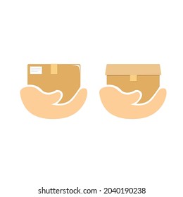 Boxes set packaging on hand