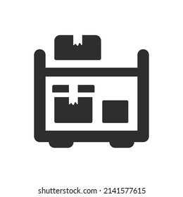 Boxes sheves icon on white background