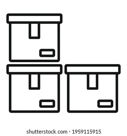 Boxes space organization icon. Outline Boxes space organization vector icon for web design isolated on white background