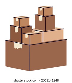 boxes stack illustration over white