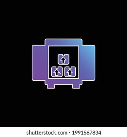 Boxes Storage For Delivery Inside A Truck Box From Back View blue gradient vector icon
