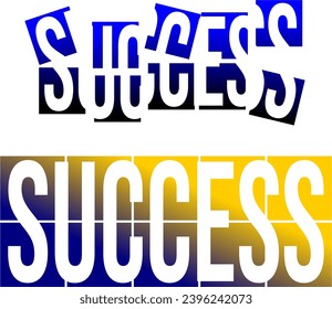 Boxes that make up the words "success" on isolated white background