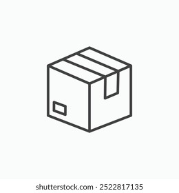 Boxes thin liner icon isolated