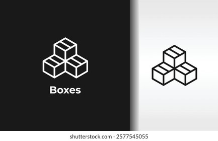 Boxes Vector, Icon Or Logo Sign Isolated Symbol Illustration
