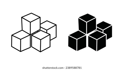 Boxes vector icon set. vector illustration