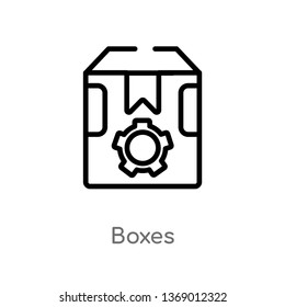 boxes vector line icon. Simple element illustration. boxes outline icon from industry concept. Can be used for web and mobile