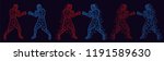 boxing abstract boxers fighting against each other, vector illustration