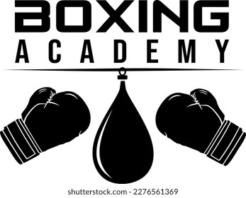 boxing academy logo vector design