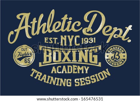 Boxing academy - Vintage vector artwork for sportswear in custom colors