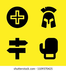 boxing, add, helmet and direction vector icon set. Sample icons set for web and graphic design