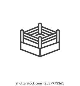 Boxing Arena line icon. linear style sign for mobile concept and web design. Boxing Ring outline vector icon. Symbol, logo illustration. Vector graphics