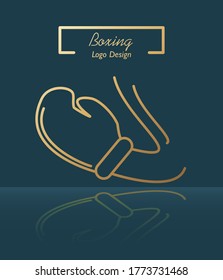 Boxing arm abstract golden logo 