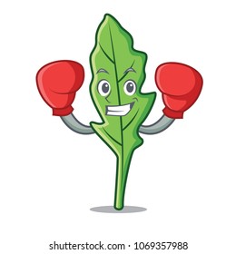 Boxing arugula character cartoon style vector illustration