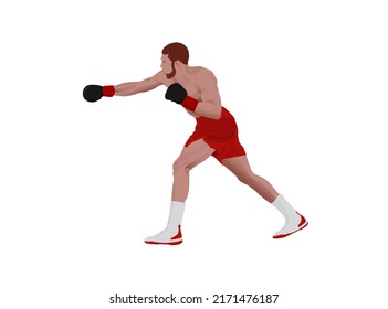 boxing athlete man high vector