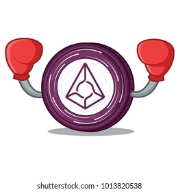 Boxing Augur coin character cartoon