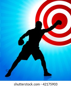 boxing background with bullseye target