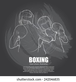 Boxing background Design. Hand drawn.