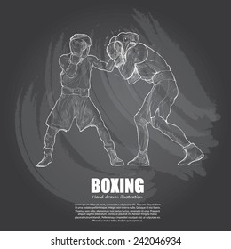 Boxing background Design. Hand drawn.