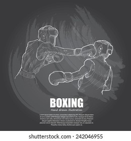 Boxing background Design. Hand drawn.