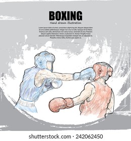 Boxing background Design. Hand drawn.