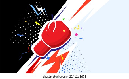 Boxing background design. Vector illustration of sports concept.