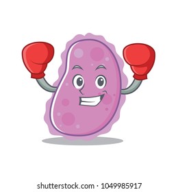 Boxing bacteria character cartoon style