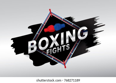 Boxing badge design with gloves.