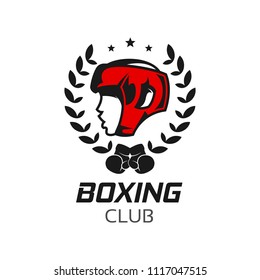 Boxing badge logo design template. Fighting sport emblem icon vector illustration