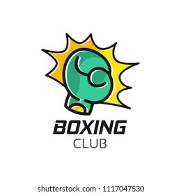 Boxing badge logo design template. Fighting sport emblem icon vector illustration