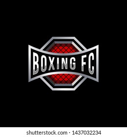 boxing badge logo design, vector illustration