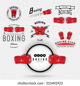 Boxing badges logos and labels can be used to fashion design, signs for sports clubs, sales