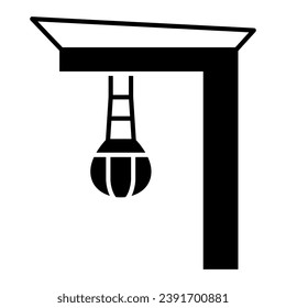 Boxing bag attraction solid icon, The rides concept, Punching ball sign on white background, boxing punch game machine icon in glyph style for mobile concept, web design. Vector graphics