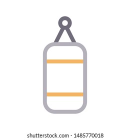 boxing bag colour line vector icon
