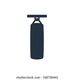 boxing bag icon on white background, fitness, sport