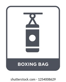boxing bag icon vector on white background, boxing bag trendy filled icons from Gym and fitness collection, boxing bag simple element illustration