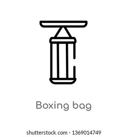 boxing bag vector line icon. Simple element illustration. boxing bag outline icon from gym and fitness concept. Can be used for web and mobile