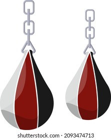Boxing bags, illustration, vector on a white background.
