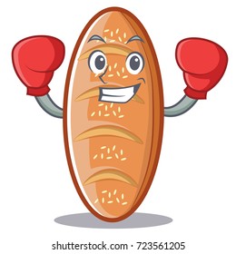 Boxing baked bread character cartoon