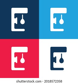 Boxing Ball blue and red four color minimal icon set