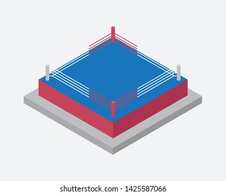 Boxing Battle Arena Isometric Vector