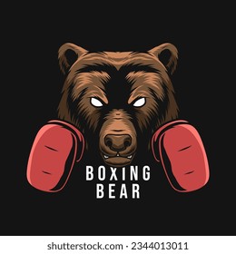 boxing bear vector mascot illustration