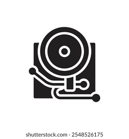 Boxing Bell Filled Icon Vector Illustration
