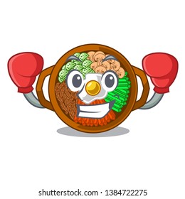 Boxing bibimbap isolated with in the character