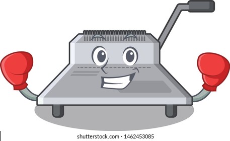 Boxing binding machine isolated in the mascot