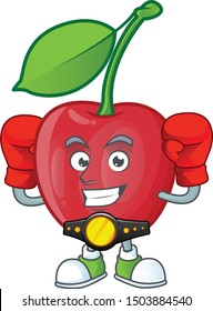 Boxing Bing Cherries Isolated Mascot In Character