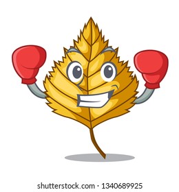 Boxing birch leaf in the mascot shape