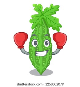 Boxing Bitter melon isolated on a mascot