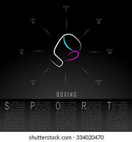 Boxing Black Freehand Sketch Graphic Design Vector Illustration EPS10